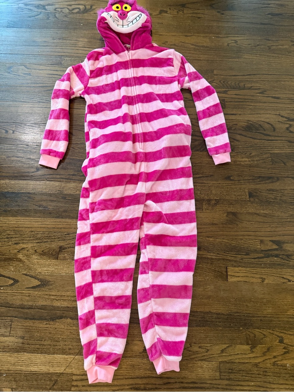 Adult Cheshire Cat Halloween Onesie Jumpsuit Pink Purple Tale Halloween Costume